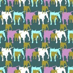 Seamless pattern with dogs silhouettes
