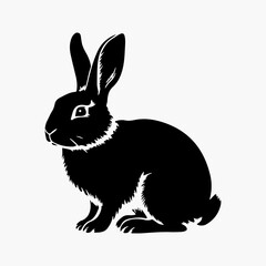 Hand-drawn bunny outline vector art illustration