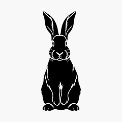 Hand-drawn bunny outline vector art illustration