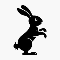 Hand-drawn bunny outline vector art illustration