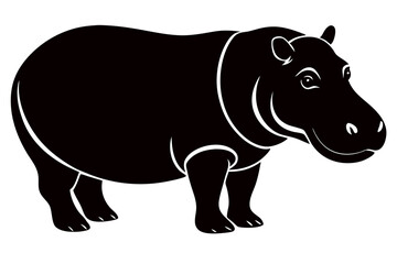 Creative a cute animal line silhouette  art design with a white background