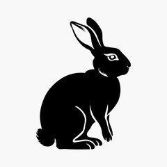 Hand-drawn bunny outline vector art illustration