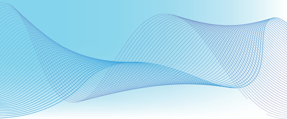 Abstract blue purple gradient flowing wave lines on white background. Modern colorful wavy lines pattern design element. Suit for poster, website, banner, presentation, cover, brochure, flyer, header