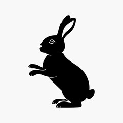 Hand-drawn bunny outline vector art illustration
