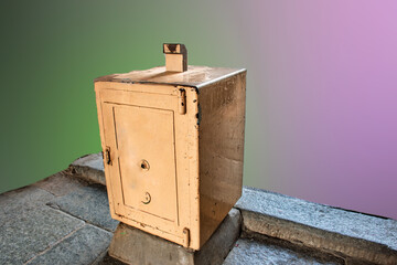 Vintage safe a old time in house safe locker system, Hampi, Karnataka