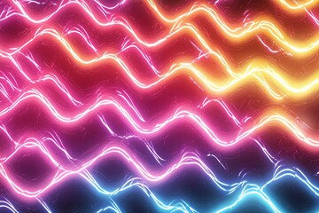 Fototapeta premium Vibrant Wavy Neon Lights in Electric Colors