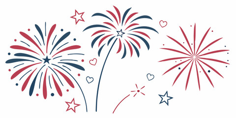 Fireworks vector, Happy New Year 2025