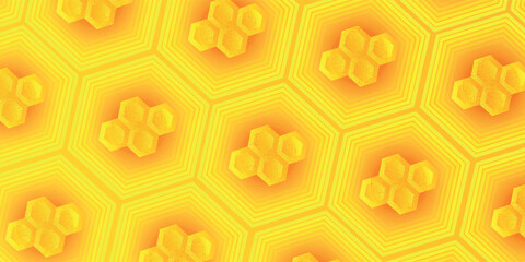Yellow gradient hexagonal background vector design. vector