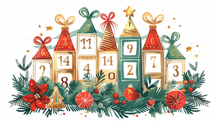 Christmas Advent Calendar Vector Illustration