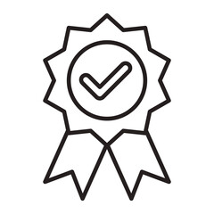Award Badge with Checkmark line icon.