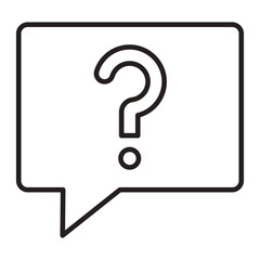 Question Mark in Speech Bubble line icon.