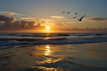 sunset on the beachs