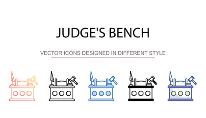 Judge's Bench icon design with white background stock illustration