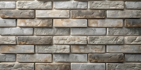 Fototapeta premium Textured brick wall with subtle variations in color and pattern, showcasing a rustic and authentic appeal