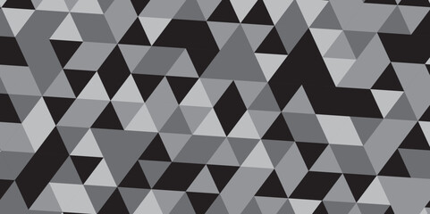 Seamless geometric pattern square shapes low polygon backdrop background. Abstract geometric wall tile and metal cube background triangle wallpaper. Black and white crystals backdrop.