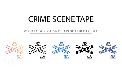 Crime Scene Tape icon design with white background stock illustration