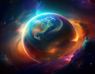 Obraz premium Abstract outer earth space nebula