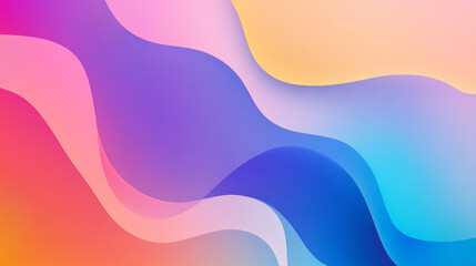 Fototapeta premium A vibrant, abstract background featuring flowing waves of pastel colors in pink, blue, and orange, creating a soothing visual effect.