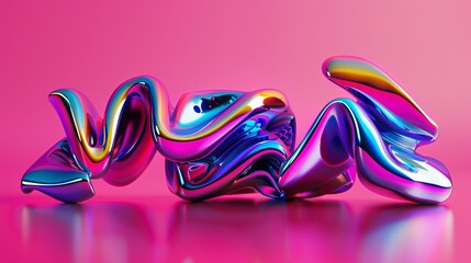 Artistic liquid-inspired 3D font with vibrant colors