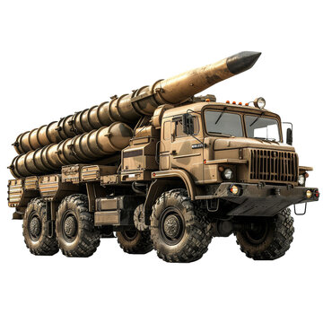 tan missile launcher truck isolated clip art preview