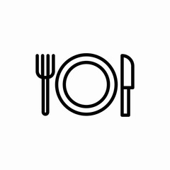 dishes fork knife icon vector sign