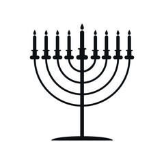 Fototapeta premium Menorah Traditional Jewish Candle Judaism National element.Menorah icon vector illustration.Happy Hanukkah, Jewish Festival of Lights background for greeting concept.Isolate on white background