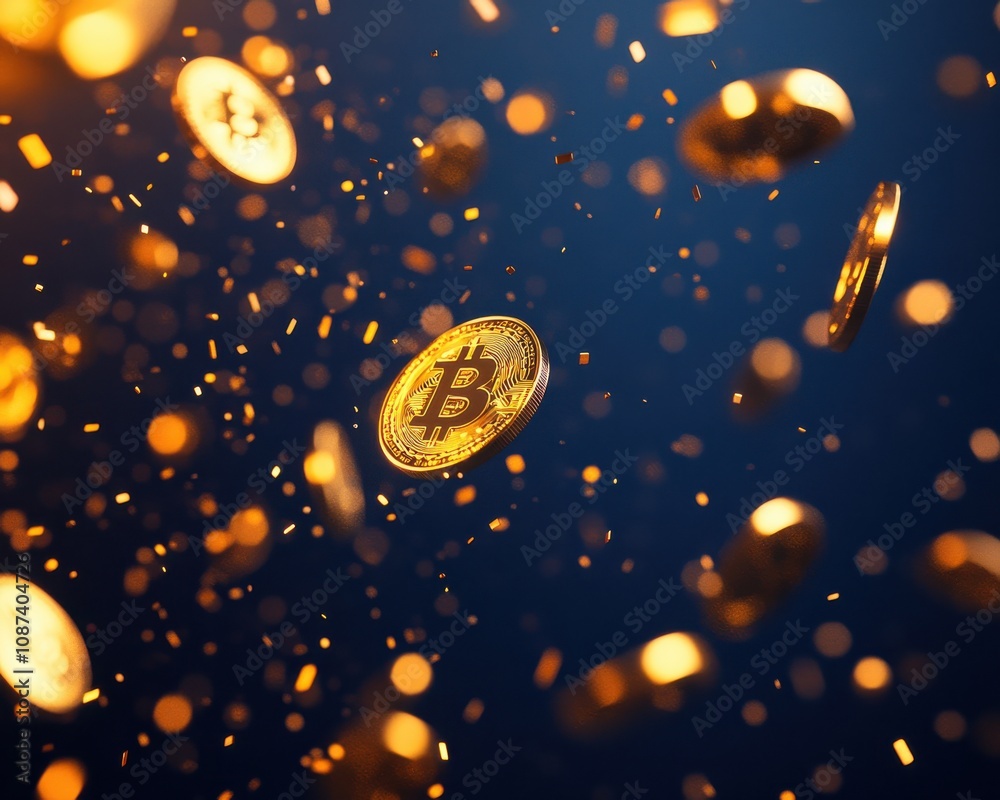 Fototapete a cryptocurrency is a digital or virtual currency secured by cryptography, falling bitcoin coins wit