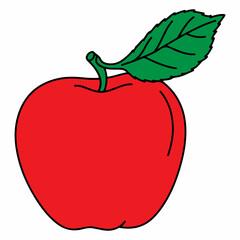 Apple clip art design on plain white transparent isolated background for card, shirt, hoodie, sweatshirt, apparel, card, tag, mug, icon, poster or badge