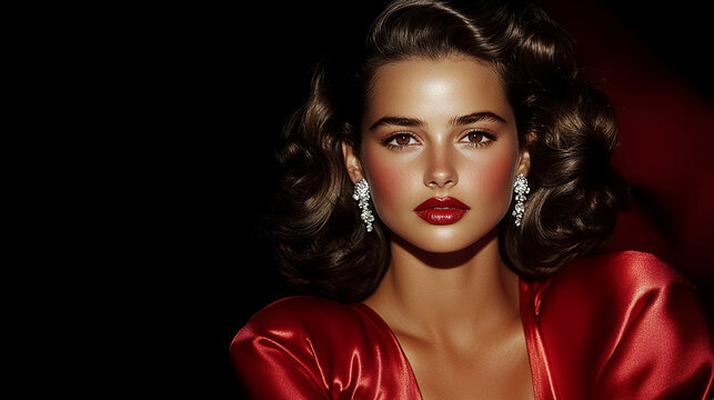 A graceful woman wearing a flowing red dress captures the essence of freedom and elegance