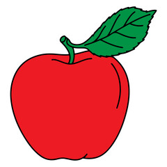 Apple clip art design on plain white transparent isolated background for card, shirt, hoodie, sweatshirt, apparel, card, tag, mug, icon, poster or badge