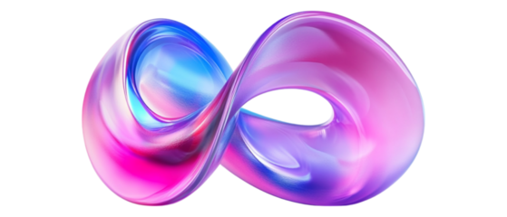 3d Holographic Abstract Design against transparent background for Modern or Tech Themes