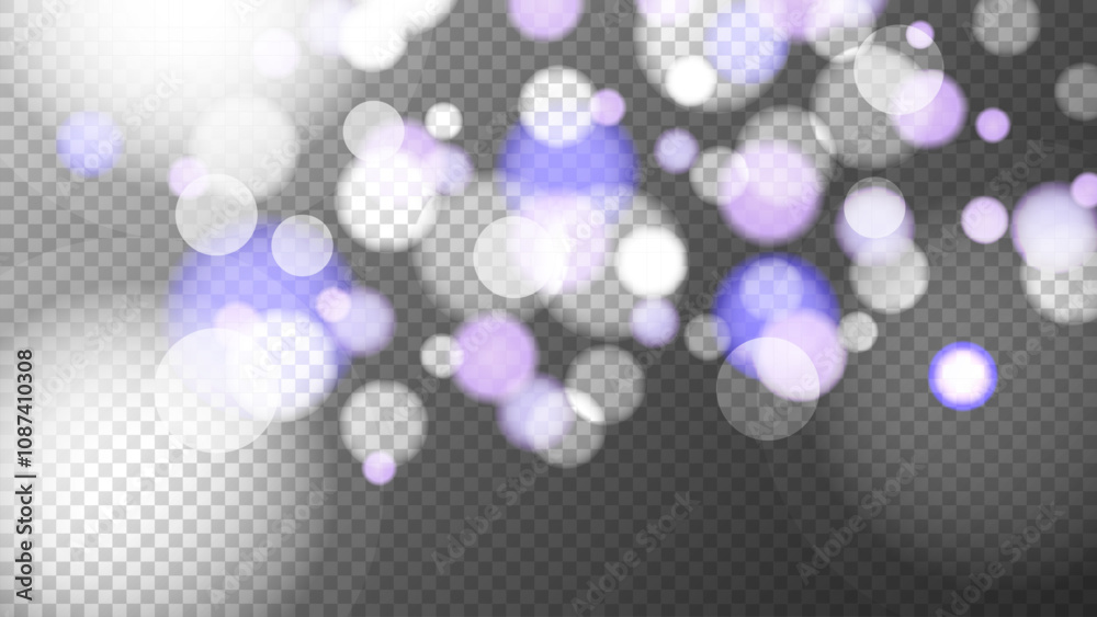 Leinwandbilder bright bokeh lights texture. abstract blur light effect. blurred overlay template. transparent backg