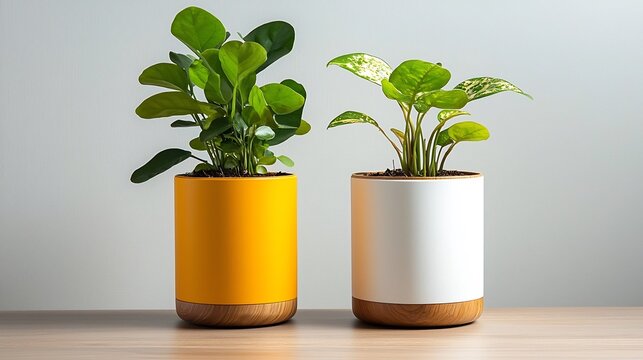 Chemical engineer s innovative bioplastic planter created from repurposed organic waste featuring a vibrant eco friendly design that brings a contemporary sustainable touch to any indoor space