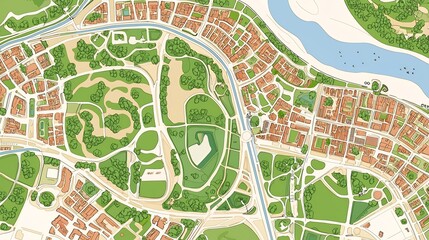 Obraz premium Comprehensive city map highlighting the of geothermal energy zones and various green infrastructure projects aimed at promoting sustainable urban development and environmental resilience