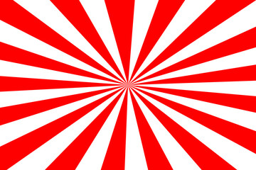 red Sunburst for the background. flag of japanese. The rising sun. White rays on red background.