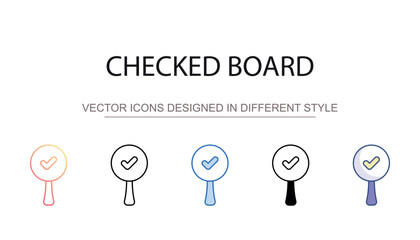 Checked Board icon design with white background stock illustration