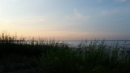 sunset over the lake