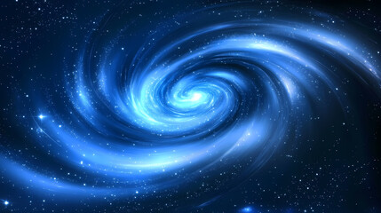 Obraz premium Futuristic blue cosmic swirl vortex in space. Vivid Galaxy Vortex. Illustration