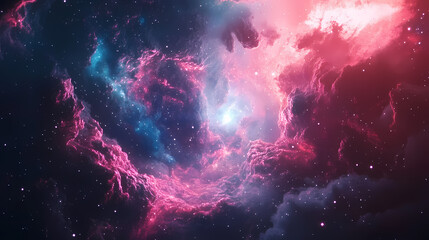 Obraz premium Ethereal cosmic dance of galaxies and supernovae explosions. Vivid Galaxy Vortex. Illustration