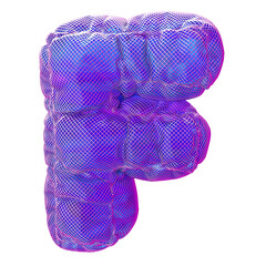 3D Inflated Alphabet Letter F Abstract