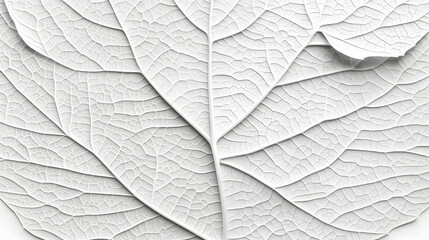 Obraz premium Natural macroshot of botanical set as commercial style, a close-up image of textured white leaves showcasing intricate vein patterns and natural details. 