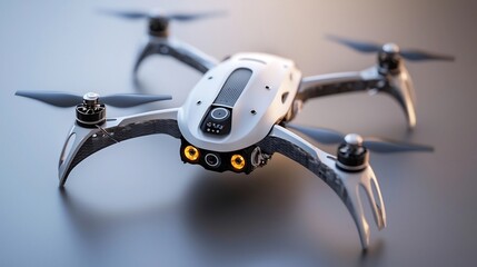 Futuristic Drone Frame Crafted from Recycled Aluminum with Lightweight and Innovative Aerodynamic Design for Advanced Aerial Technology