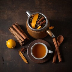 still life with coffee and cinnamon