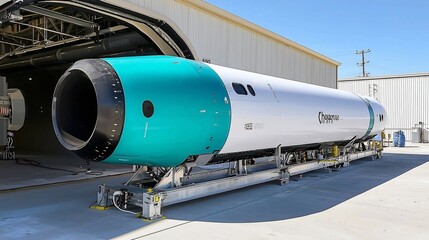 Futuristic Electric Hyperloop Tunnel with Sleek Pods Ready to Transport Passengers Quickly Through an Advanced High Speed Transportation System of the Future