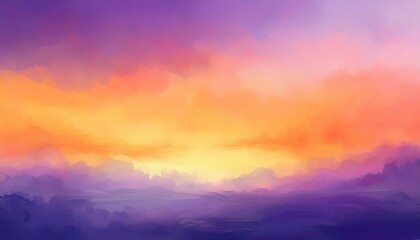 Obraz premium abstract watercolor background sunset sky orange purple