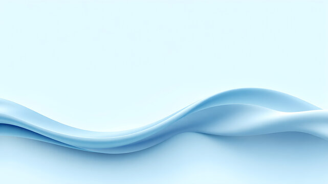 blue wave pattern on a simple white surface. Premium wave background.