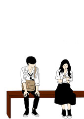 illustration of a man looking at the woman he loves