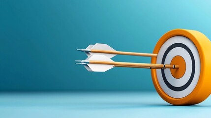 Flat design of a skilled archer aiming a bow and arrow at a target capturing the essence of a competitive sports game or training activity with a minimalist modern aesthetic