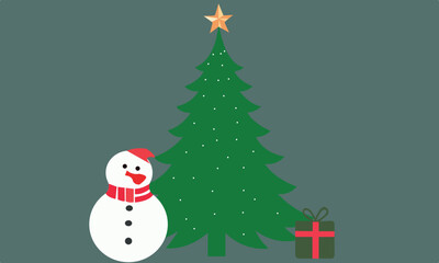 Christmas Tree Silhouette Vector Set with Festive Lights. Silhouette Christmas tree vector art. green