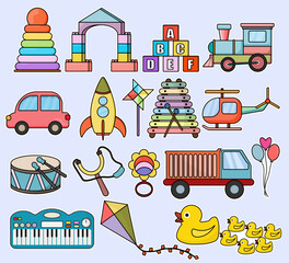 Kids Toys with Outline Sticker